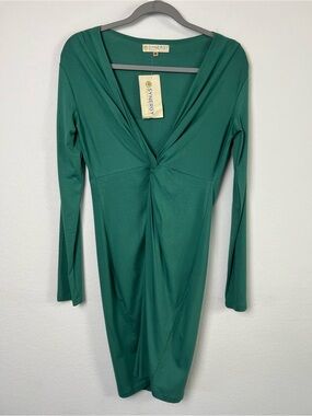 Synergy Organic Clothing Green Bamboo Organic Cotton Spandex Twist Front Dress